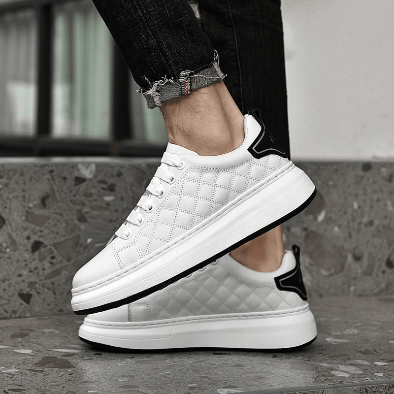 Fashionable breathable casual men's sneakers SF1171 with genuine leather uppers and rubber outsole, perfect for style and comfort.